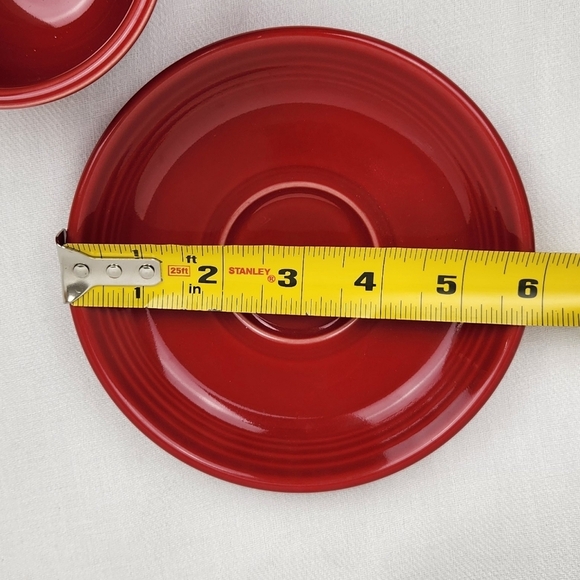 Fiesta Homer Laughlin Red Coffee/ Tea Mug Cup & Saucer Plate - Picture 3 of 6